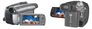 MiniDV video kamere ön ve arka yüzü